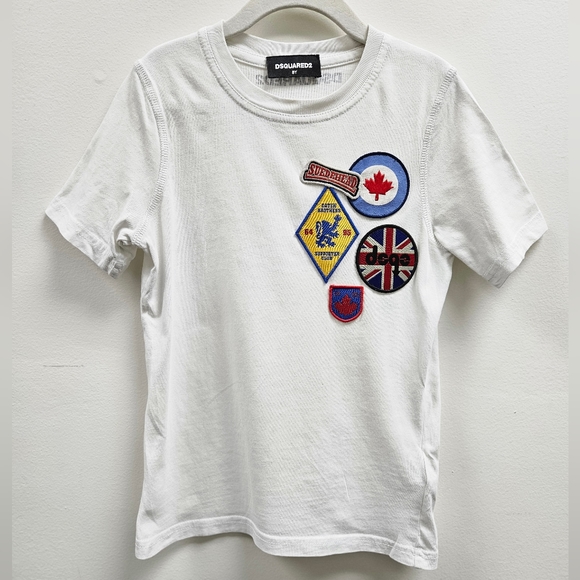 DSQUARED2 Boys Kids t-shirt Canada Scout Patches - Picture 1 of 15